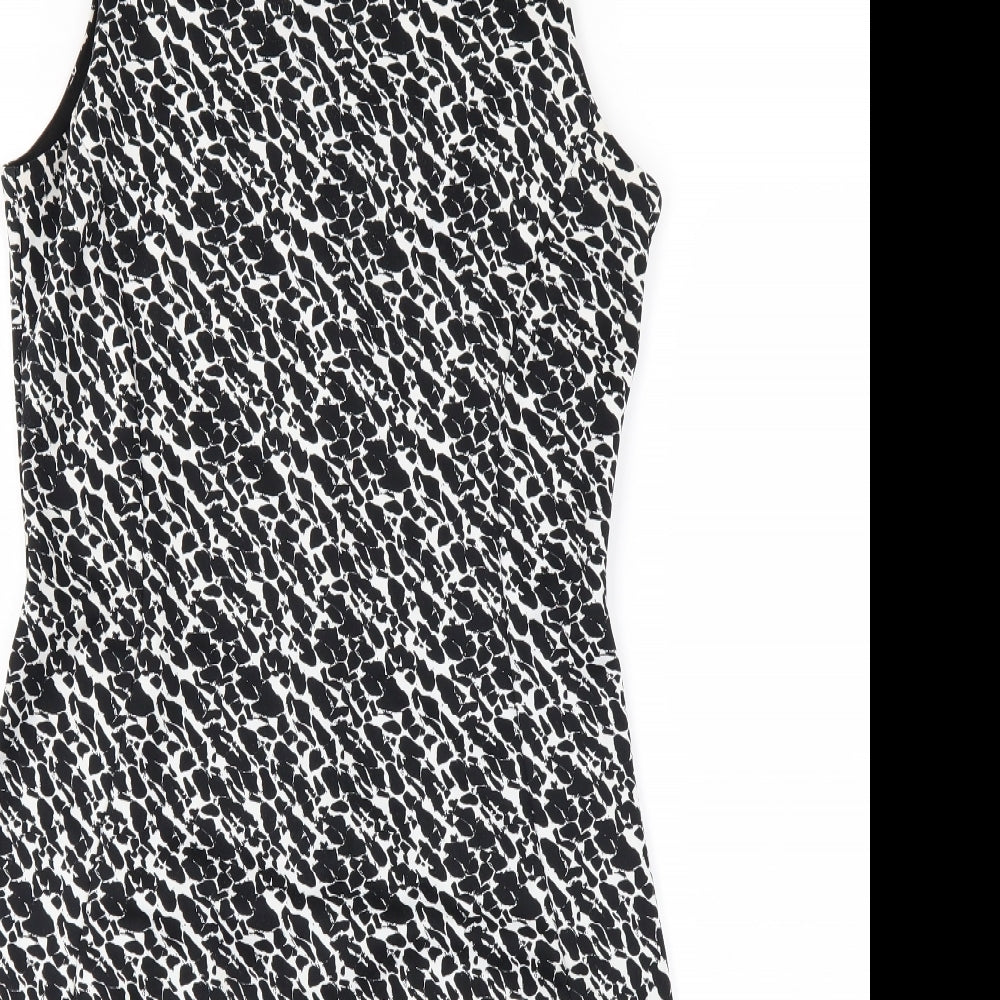 H&M Womens Black Animal Print  Bodycon  Size 8