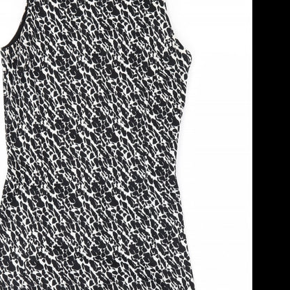 H&M Womens Black Animal Print  Bodycon  Size 8