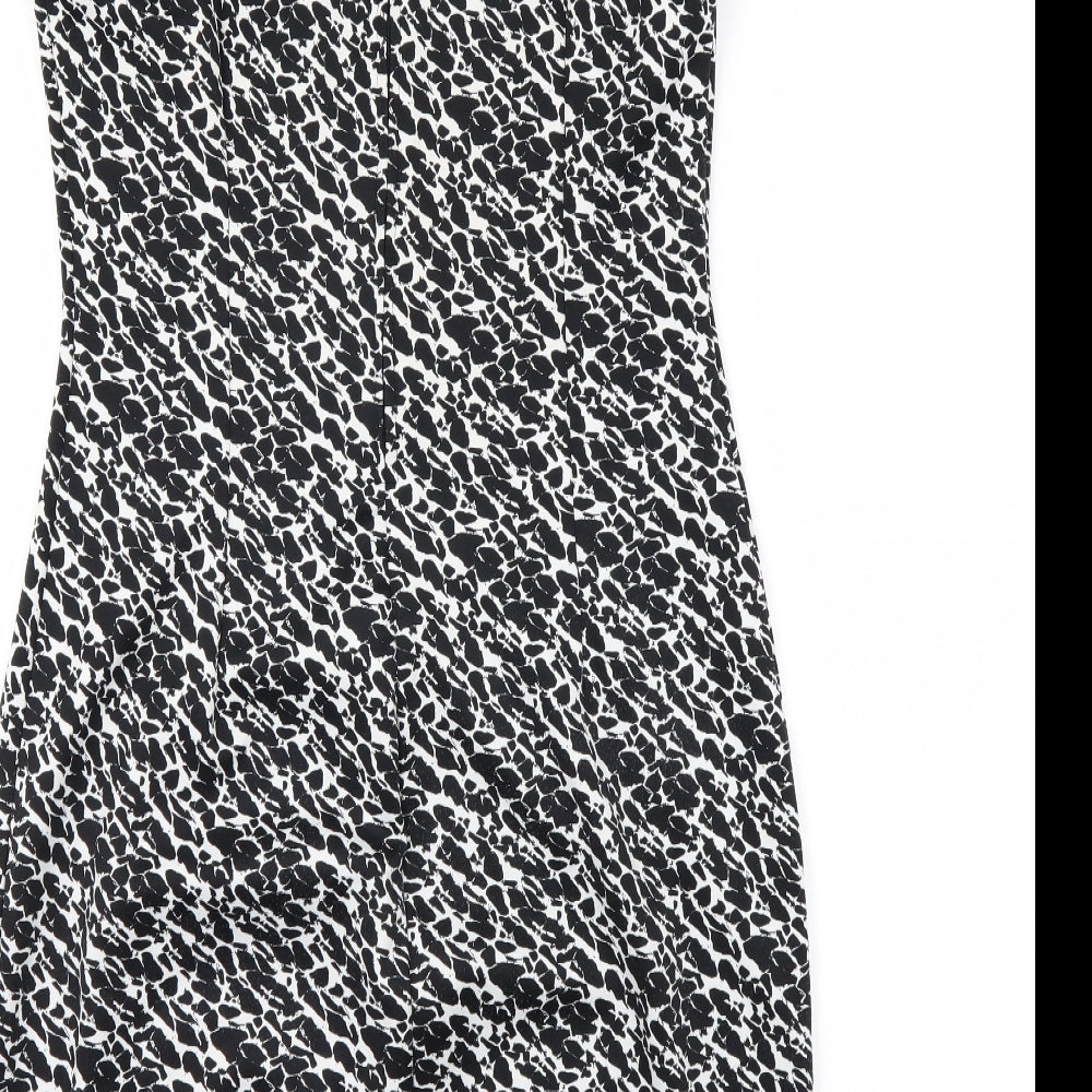 H&M Womens Black Animal Print  Bodycon  Size 8
