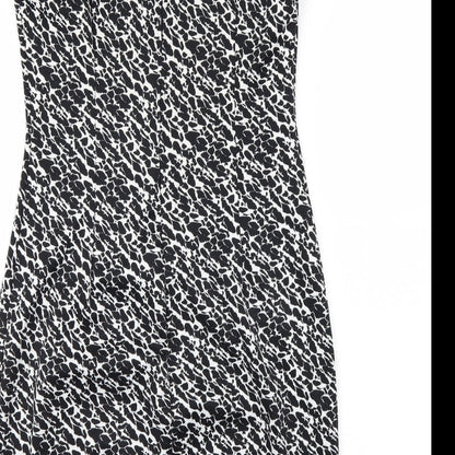 H&M Womens Black Animal Print  Bodycon  Size 8