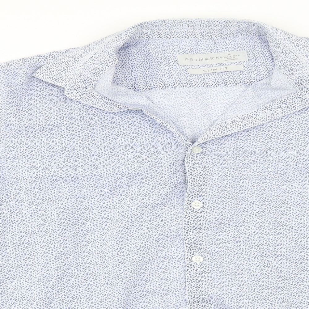 Primark Mens Blue Floral   Button-Up Size M