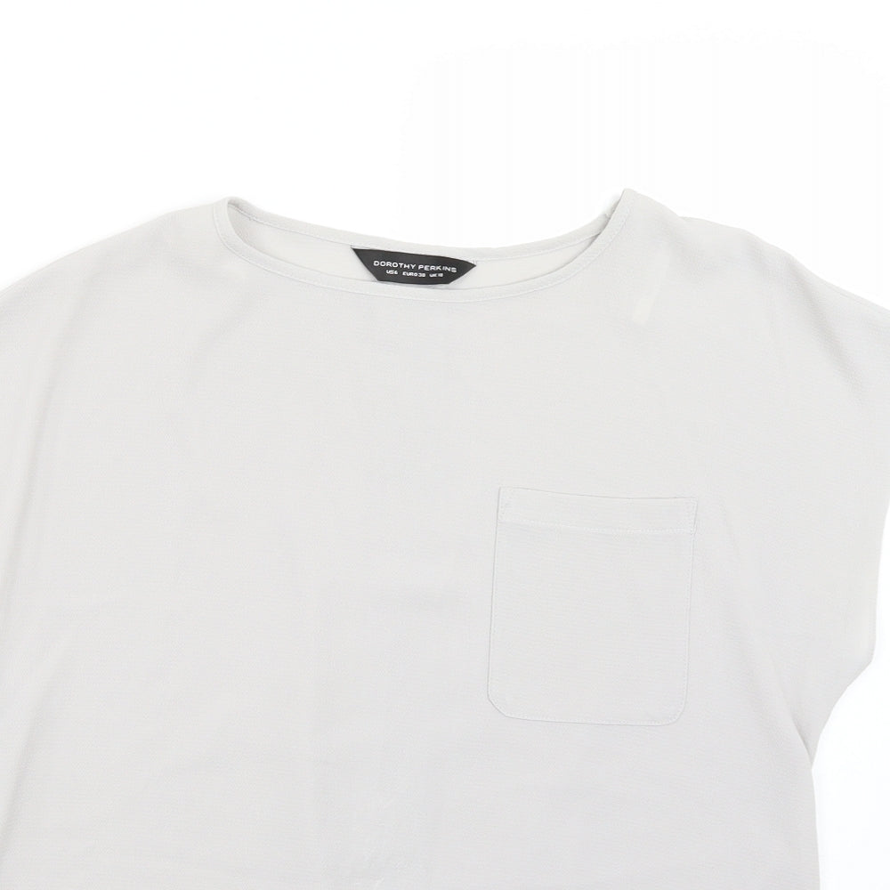 Dorothy Perkins Womens Grey   Basic T-Shirt Size 10