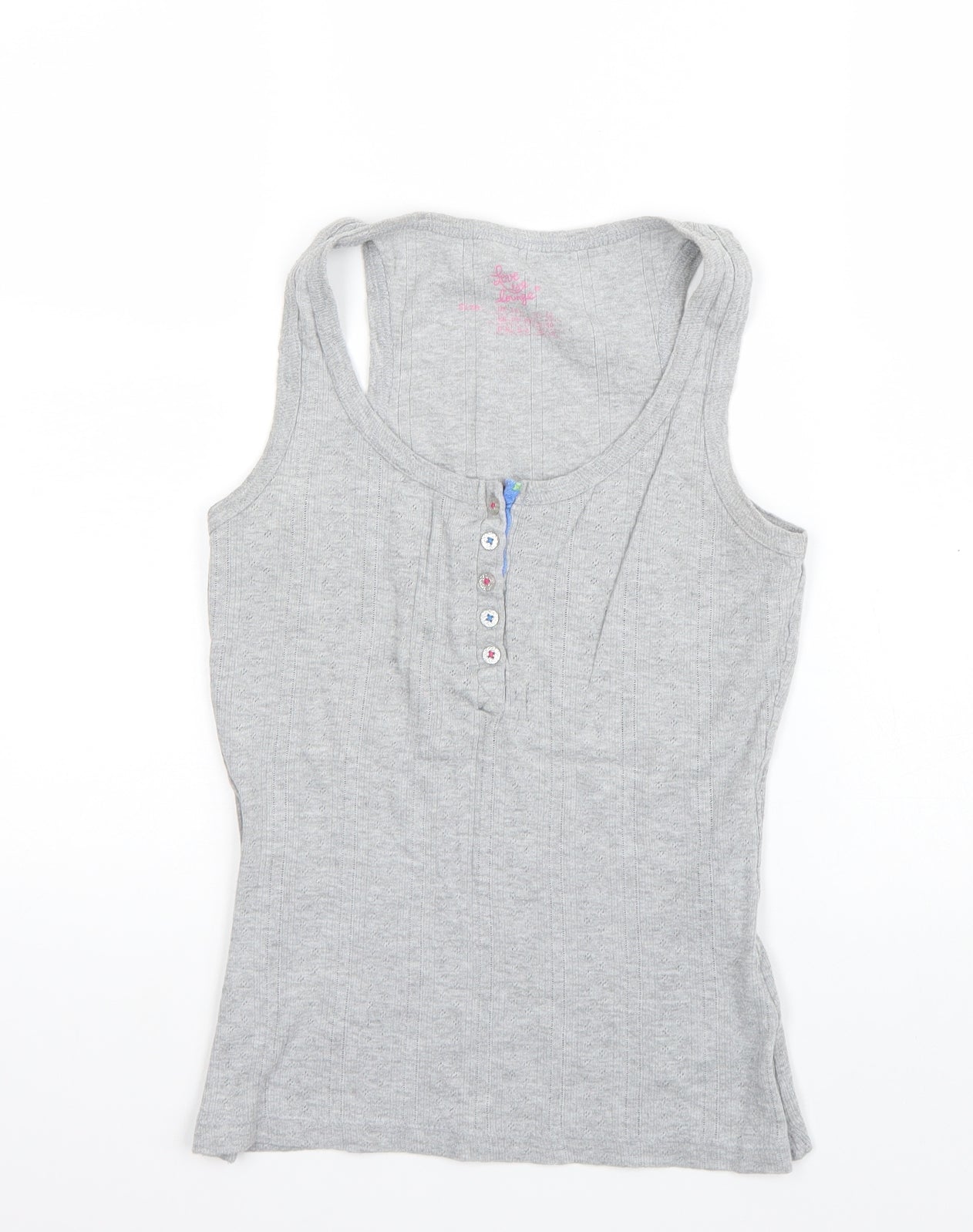 Womens UK Size 10 Love to lounge Grey Basic Tank