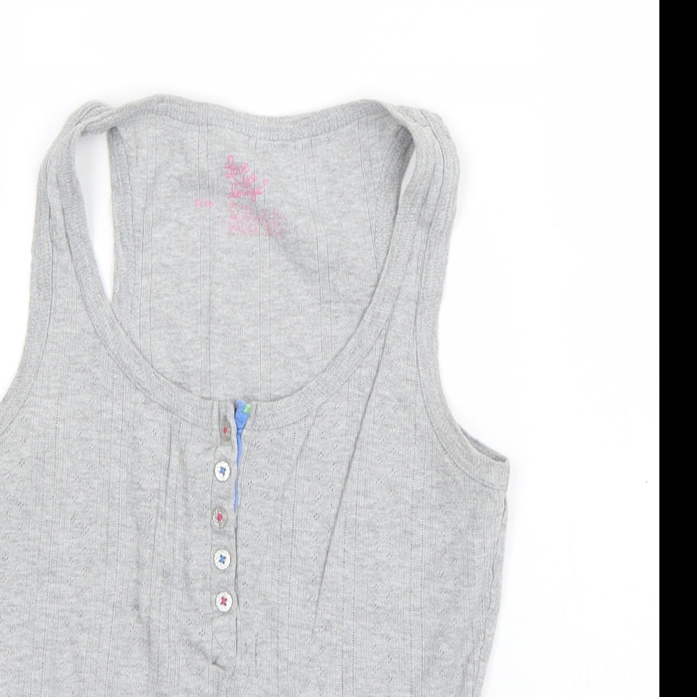 Womens UK Size 10 Love to lounge Grey Basic Tank