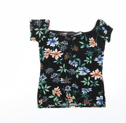 Womens UK Size 12 Dorothy Perkins Black Basic T-Shirt