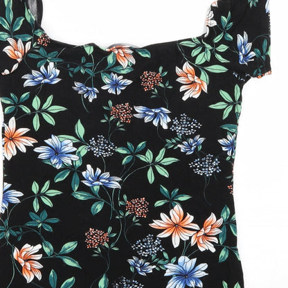 Womens UK Size 12 Dorothy Perkins Black Basic T-Shirt