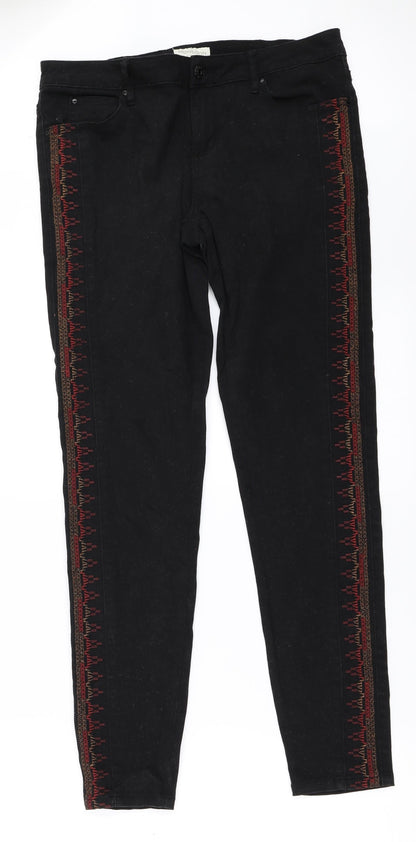 Monsoon Womens Black  Denim Skinny Jeans Size 12 L30 in