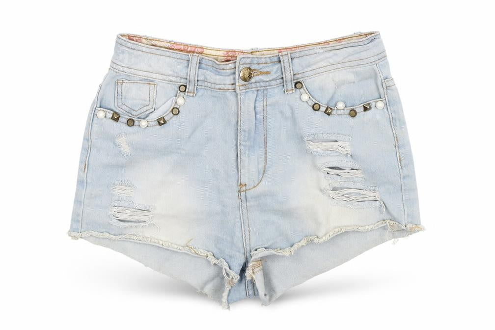 Womens UK Size 8 Denim Co Extra-Slim Fit Hot Pants Shorts
