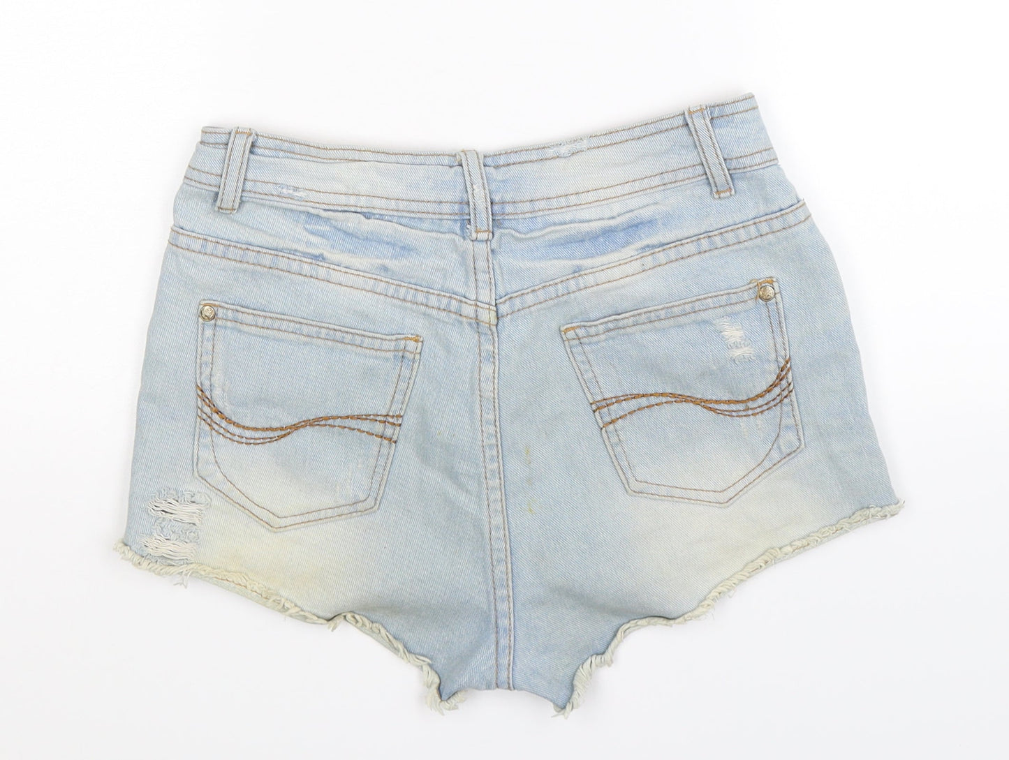 Denim Co Womens Blue  Denim Hot Pants Shorts Size 8 - Distressed