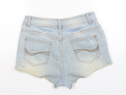 Denim Co Womens Blue  Denim Hot Pants Shorts Size 8 - Distressed