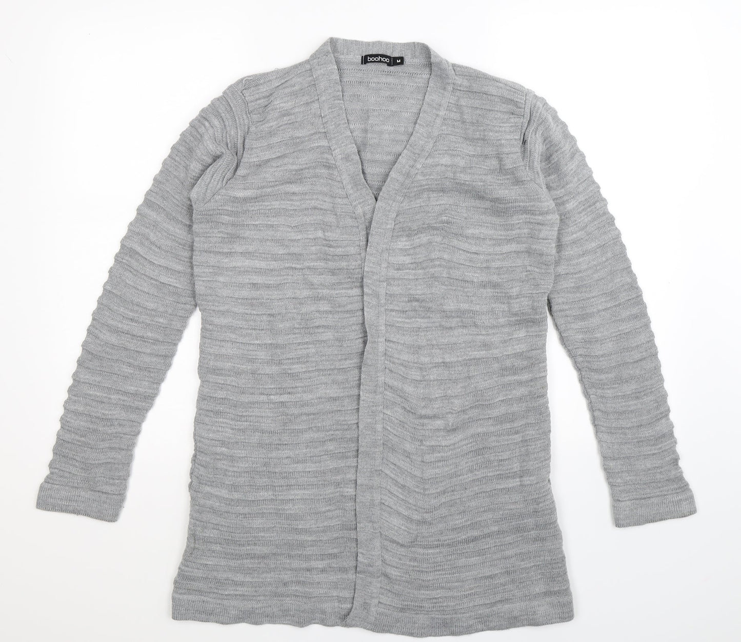 Boohoo Womens Grey  Knit Cardigan Jumper Size M