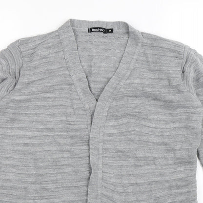 Boohoo Womens Grey  Knit Cardigan Jumper Size M