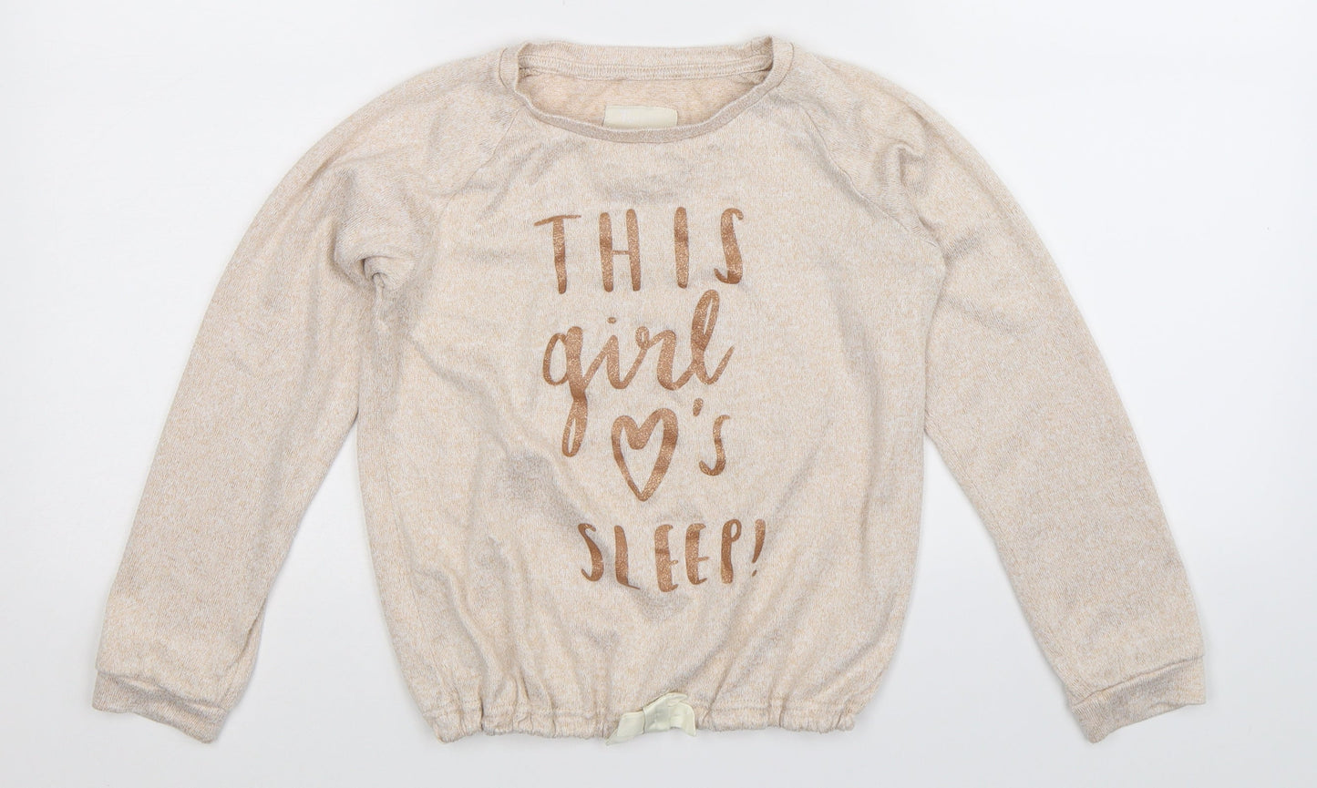 TU Girls Beige  Knit Pullover Jumper Size 10-11 Years