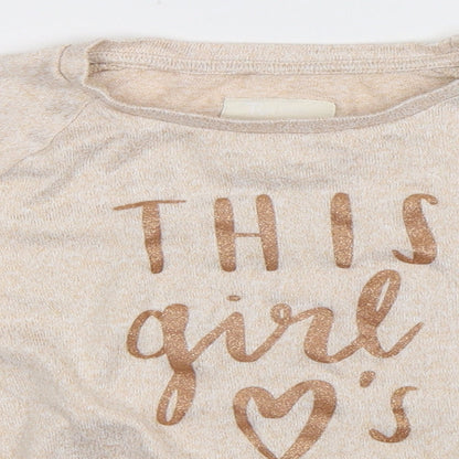 TU Girls Beige  Knit Pullover Jumper Size 10-11 Years