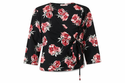 Womens UK Size 8 Primark Black Wrap Blouse