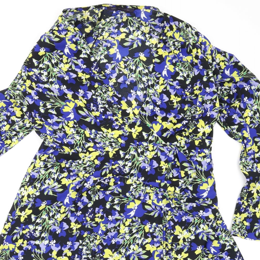Womens UK Size 8 M&S Multicoloured Wrap Blouse