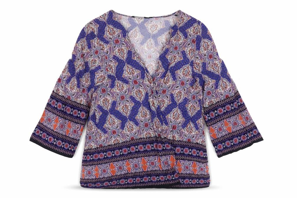 Womens UK Size 8 New Look Multicoloured Wrap Blouse