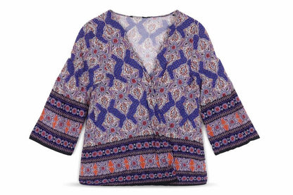 Womens UK Size 8 New Look Multicoloured Wrap Blouse