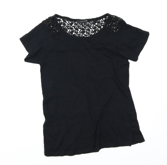 Womens UK Size 6 Atmosphere Black Basic T-Shirt
