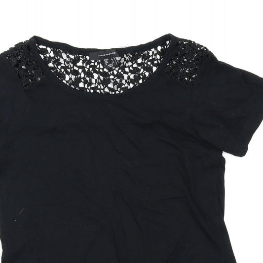 Womens UK Size 6 Atmosphere Black Basic T-Shirt