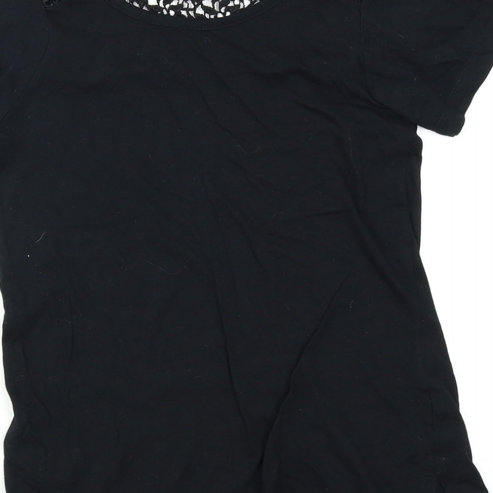 Womens UK Size 6 Atmosphere Black Basic T-Shirt