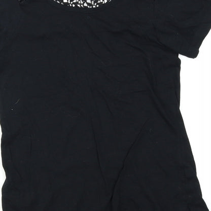 Womens UK Size 6 Atmosphere Black Basic T-Shirt