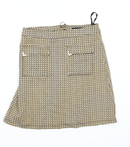 Dorothy Perkins Womens Yellow Geometric  Straight & Pencil Skirt Size 8