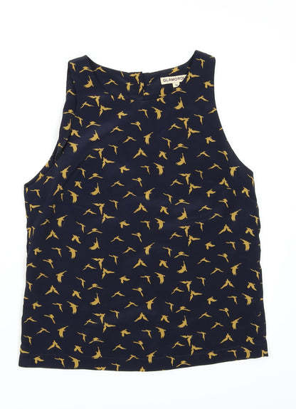 Glamorous Womens Blue Polka Dot  Camisole T-Shirt Size 10