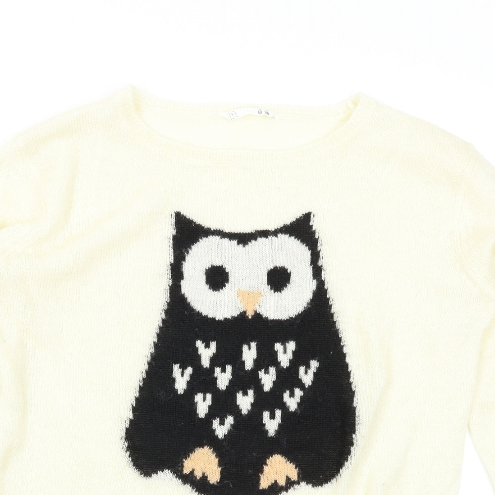 LFT Womens White   Pullover Jumper Size M  - Owl
