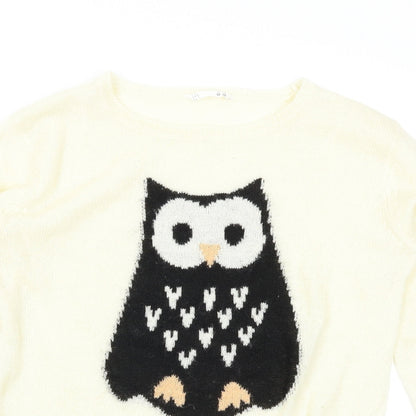 LFT Womens White   Pullover Jumper Size M  - Owl