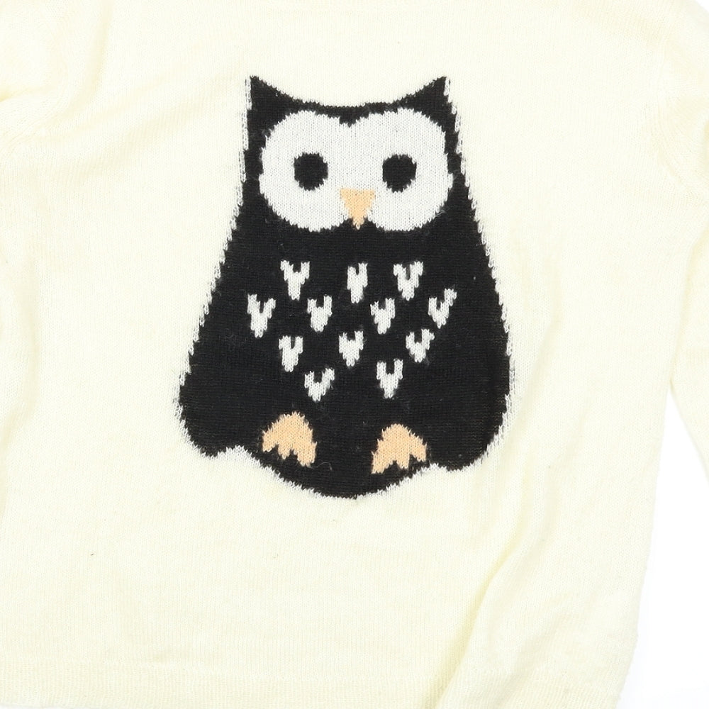 LFT Womens White   Pullover Jumper Size M  - Owl