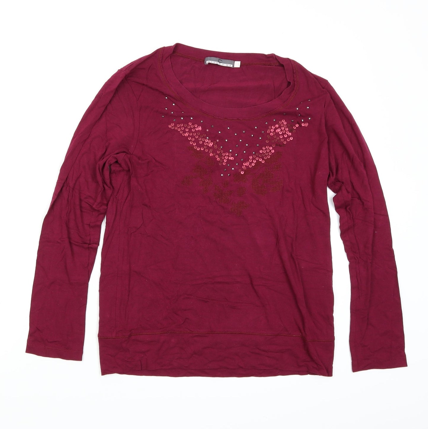 Cachemira Womens Purple   Basic T-Shirt Size L