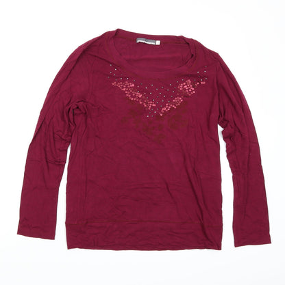 Cachemira Womens Purple   Basic T-Shirt Size L