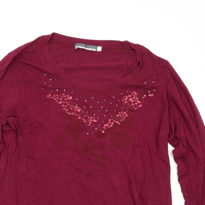 Cachemira Womens Purple   Basic T-Shirt Size L