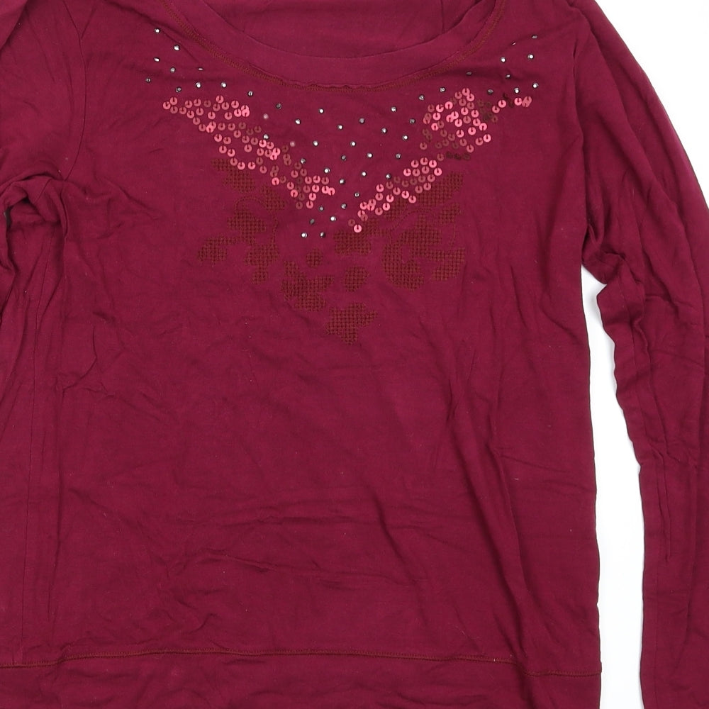 Cachemira Womens Purple   Basic T-Shirt Size L