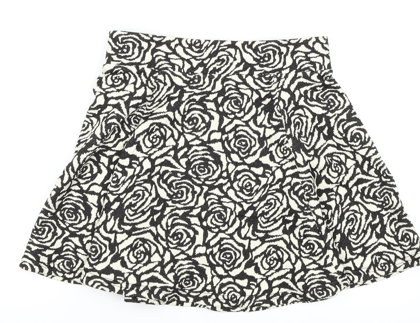H&M Womens White Floral  A-Line Skirt Size 8
