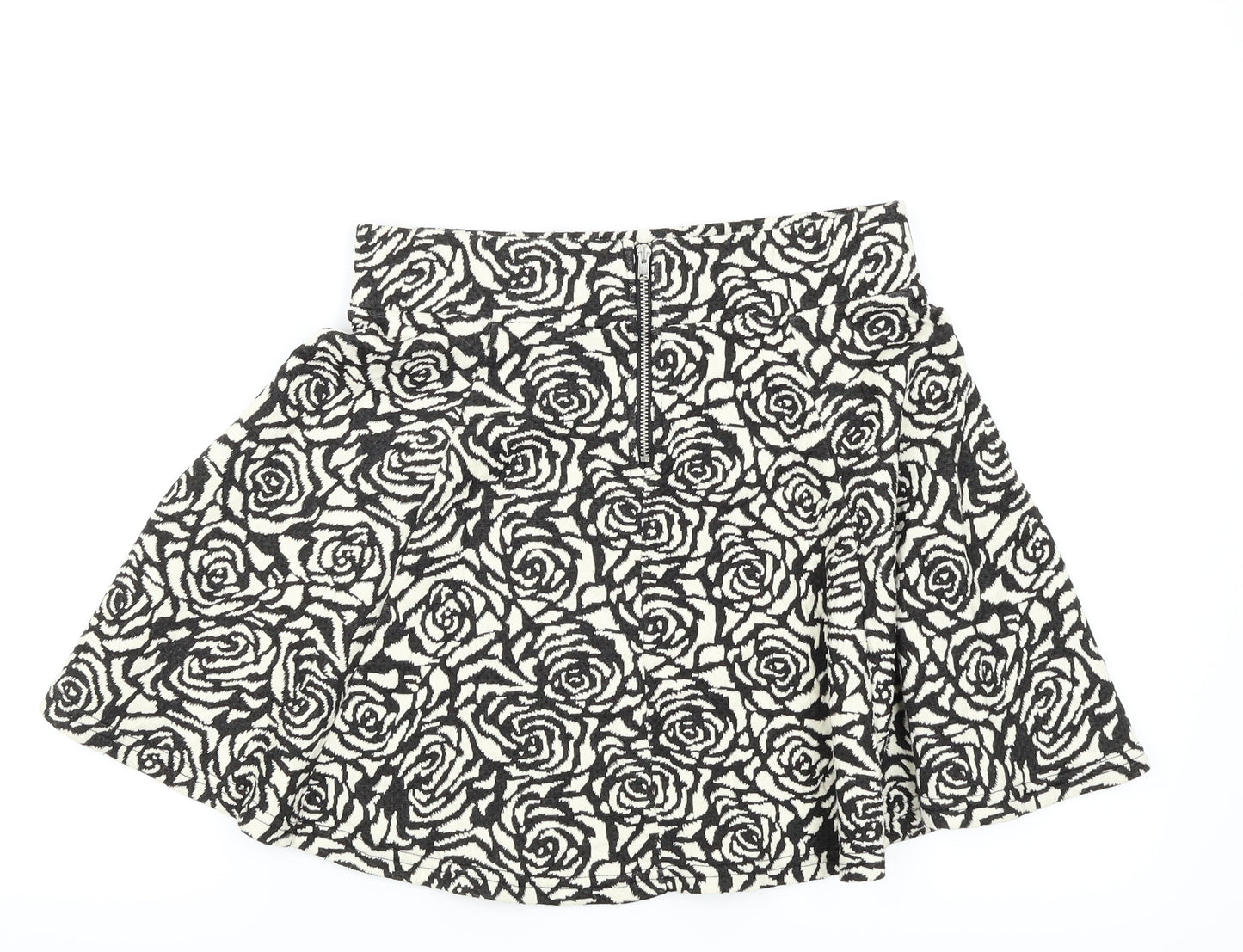 H&M Womens White Floral  A-Line Skirt Size 8