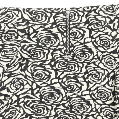H&M Womens White Floral  A-Line Skirt Size 8