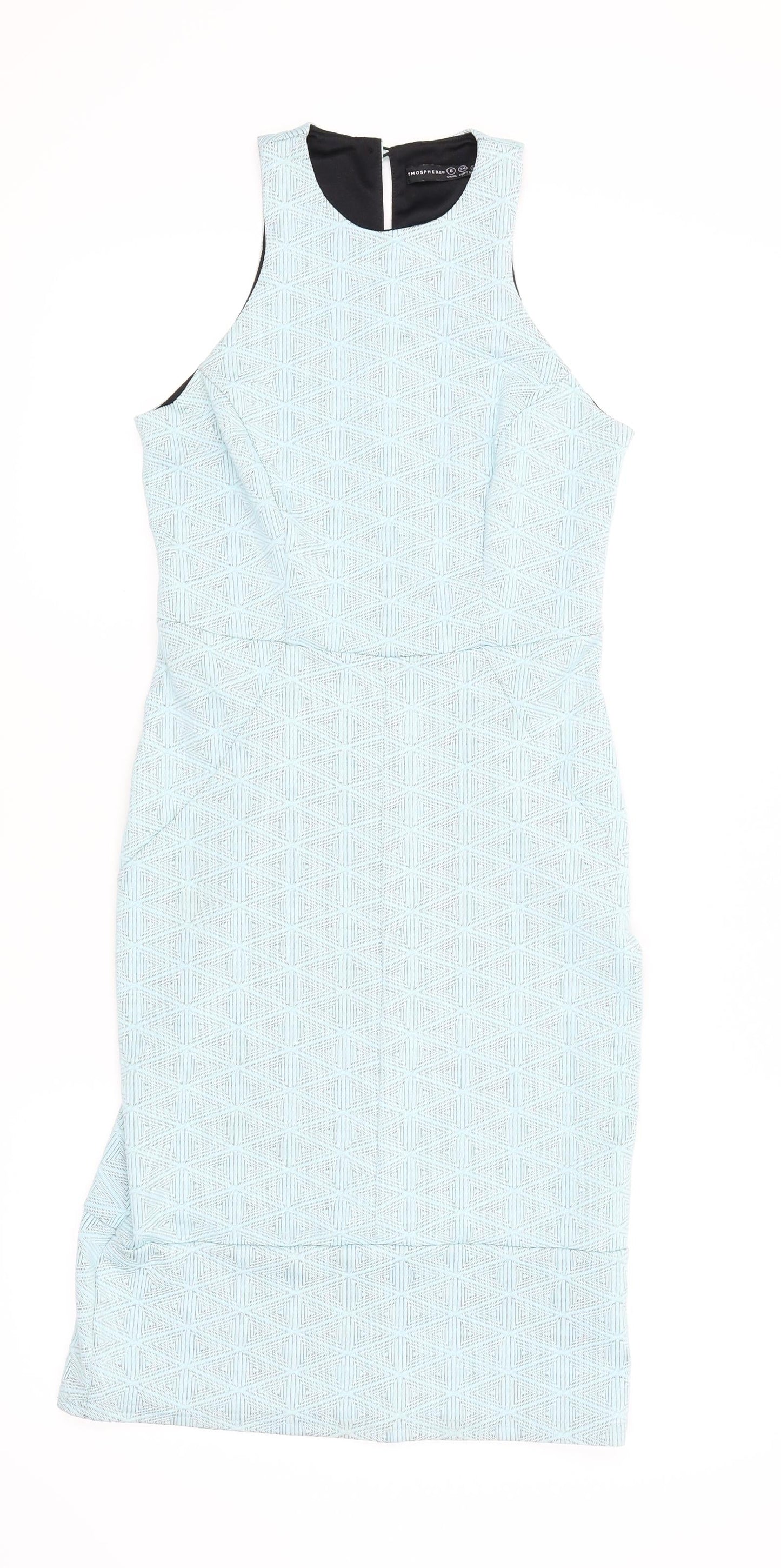 Atmospherre Womens Blue Argyle/Diamond  Bodycon  Size 6