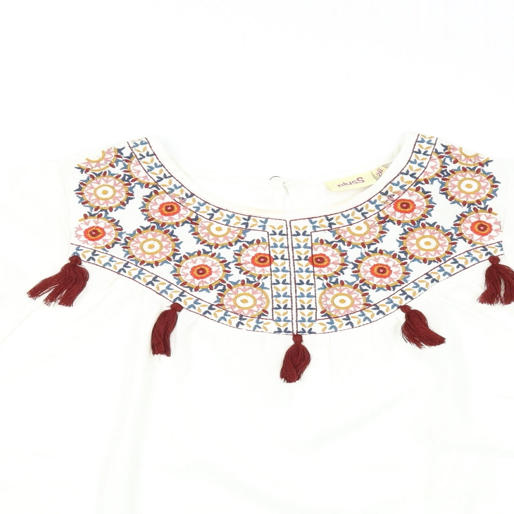 plusS Womens White   Basic Blouse Size 2XL