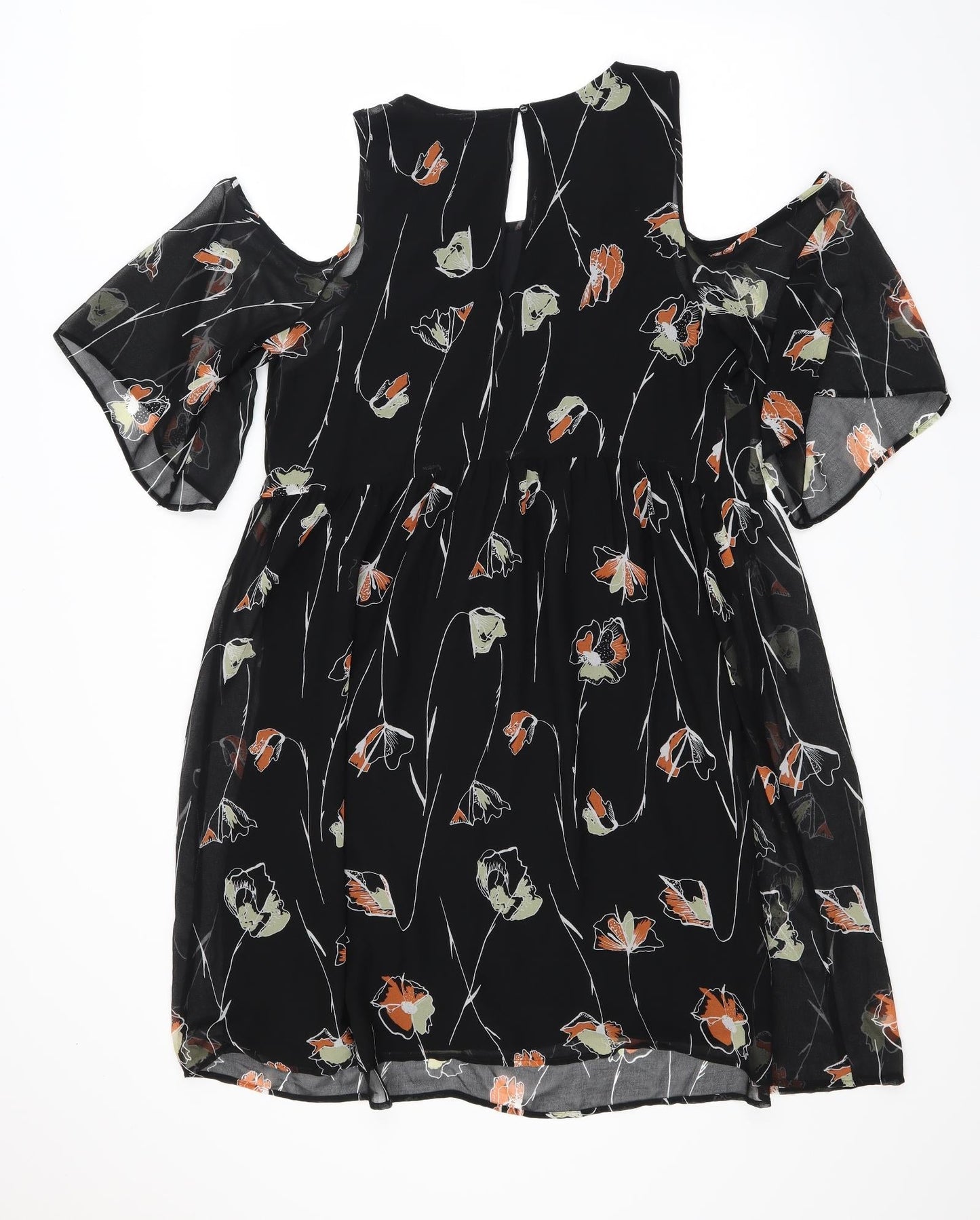 NEXT Womens Black Floral  Fit & Flare  Size 12  - internal slip