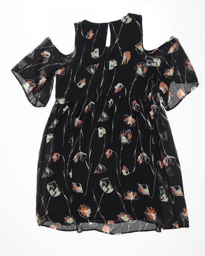 NEXT Womens Black Floral  Fit & Flare  Size 12  - internal slip