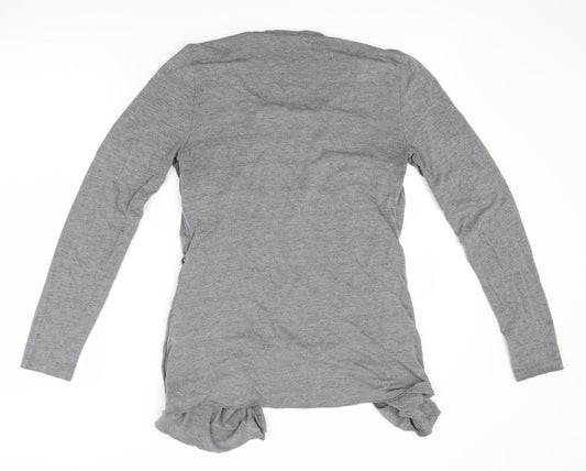 George Womens Grey   Wrap Blouse Size 8  - Butterfly print