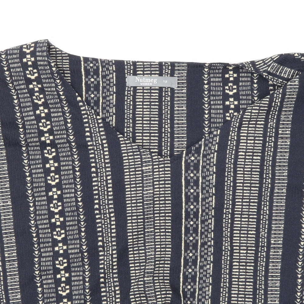 Nutmeg Womens Multicoloured Geometric  Basic Blouse Size 12