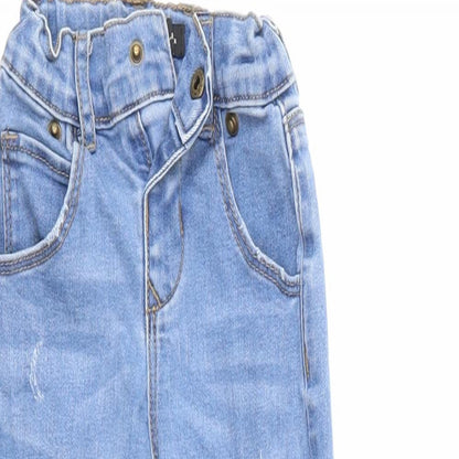 Denim & Co. Boys Blue  Denim Cargo Jeans Size 12-18 Months