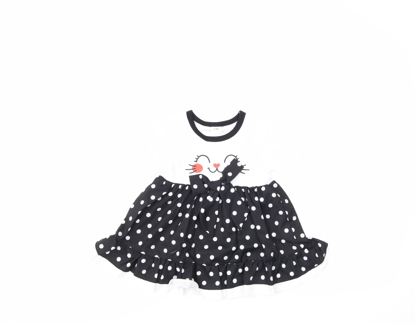 Preworn Girls Multicoloured Polka Dot  T-Shirt Dress  Size 6-9 Months