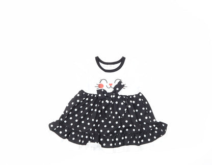 Preworn Girls Multicoloured Polka Dot  T-Shirt Dress  Size 6-9 Months