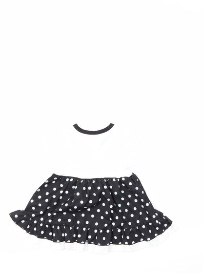 Preworn Girls Multicoloured Polka Dot  T-Shirt Dress  Size 6-9 Months