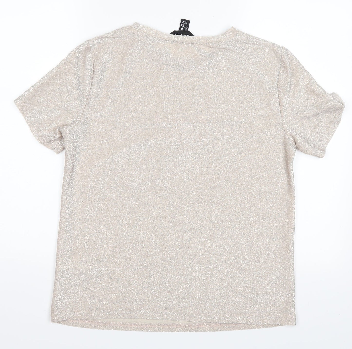 Womens UK Size 12 New Look Silver Basic Polo