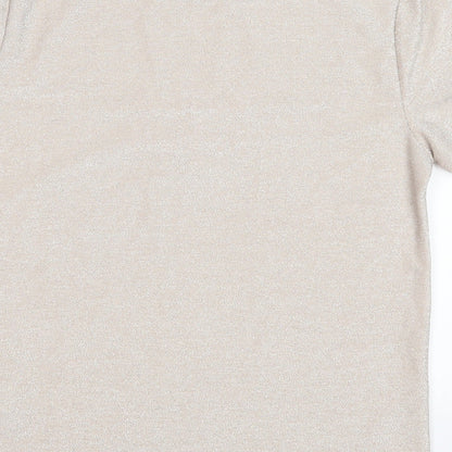 Womens UK Size 12 New Look Silver Basic Polo